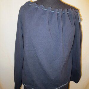 Women's Akademiks Off the Shoulder Shirt - Navy Blue - Size: Large